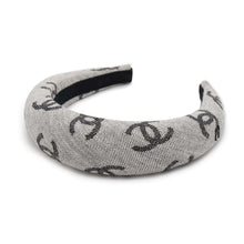 将图像加载到图库查看器中，CHANEL CC Logo Headband Gray Cotton
