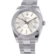 将图像加载到图库查看器中，ROLEX Datejust 41 W41mm Stainless Steel Silver Dial126300
