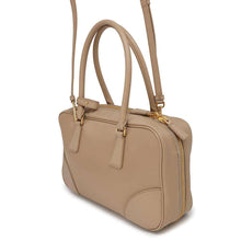 Load image into Gallery viewer, PRADA Re-Edition 1978 Medium Double Handle Handbag Beige1BB115 Nylon Saffiano LeatherLeather
