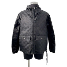 将图像加载到图库查看器中，GUCCI Ob the Grid Hooded Jacket Size 42 Black631105 Nylon100%
