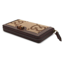 Load image into Gallery viewer, GUCCI Jumbo GG Bamboo Zip Around Long Wallet Brown658634 Canvas/Leather
