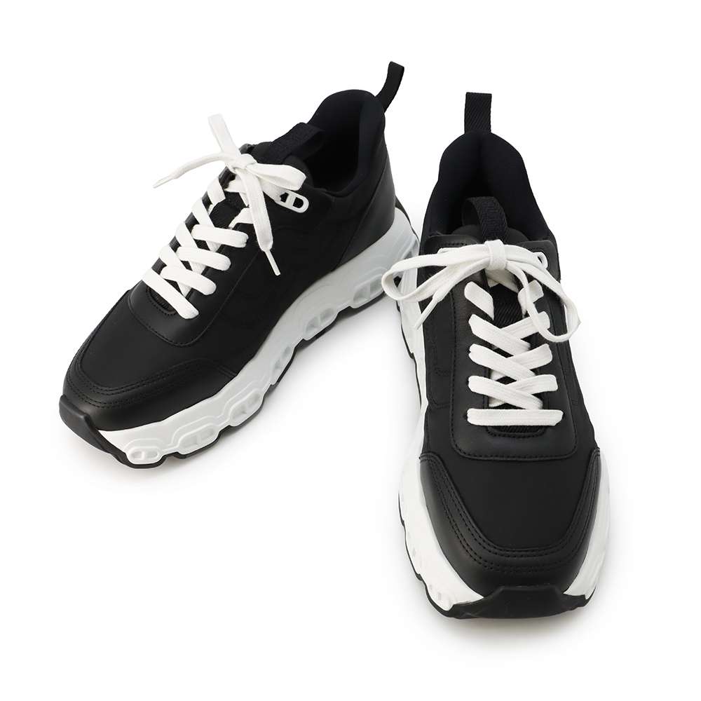 HERMES Impulse Sneakers Black Nylon Leather Size 38