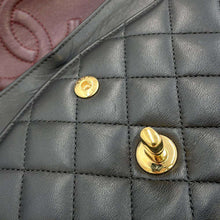 Load image into Gallery viewer, CHANEL Matelasse W Chain W Flap Shoulder Bag BlackA01112 Lambskin Size 25
