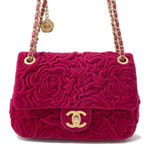 Load image into Gallery viewer, CHANEL Camellia Mini Flap Bag Red Velvet Size 20
