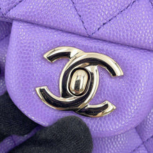 Load image into Gallery viewer, CHANEL Matelasse W Flap ChainShoulder Bag PurpleA01112 Caviar Leather Size 25
