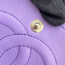 Load image into Gallery viewer, CHANEL Matelasse W Flap ChainShoulder Bag PurpleA01112 Caviar Leather Size 25
