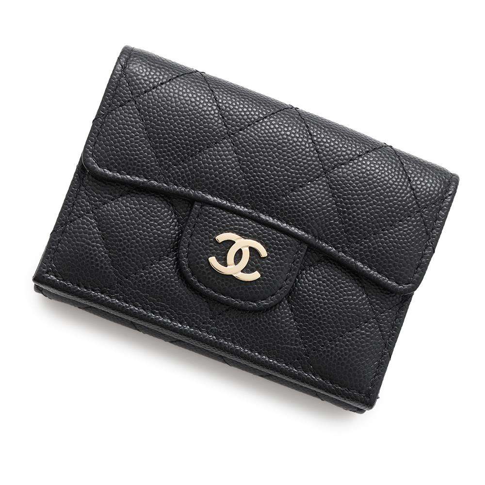 CHANEL Matelasse Classic Small Flap Wallet BlackAP0230 Caviar Leather