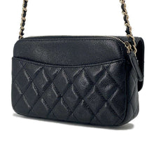 Load image into Gallery viewer, CHANEL Flap Phone Case Chain Wallet BlackAP2096 Caviar Leather
