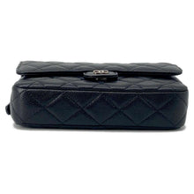 Load image into Gallery viewer, CHANEL Flap Phone Case Chain Wallet BlackAP2096 Caviar Leather
