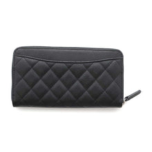 将图像加载到图库查看器中，CHANEL Matelasse round zip long wallet BlackAP0242 Caviar Leather
