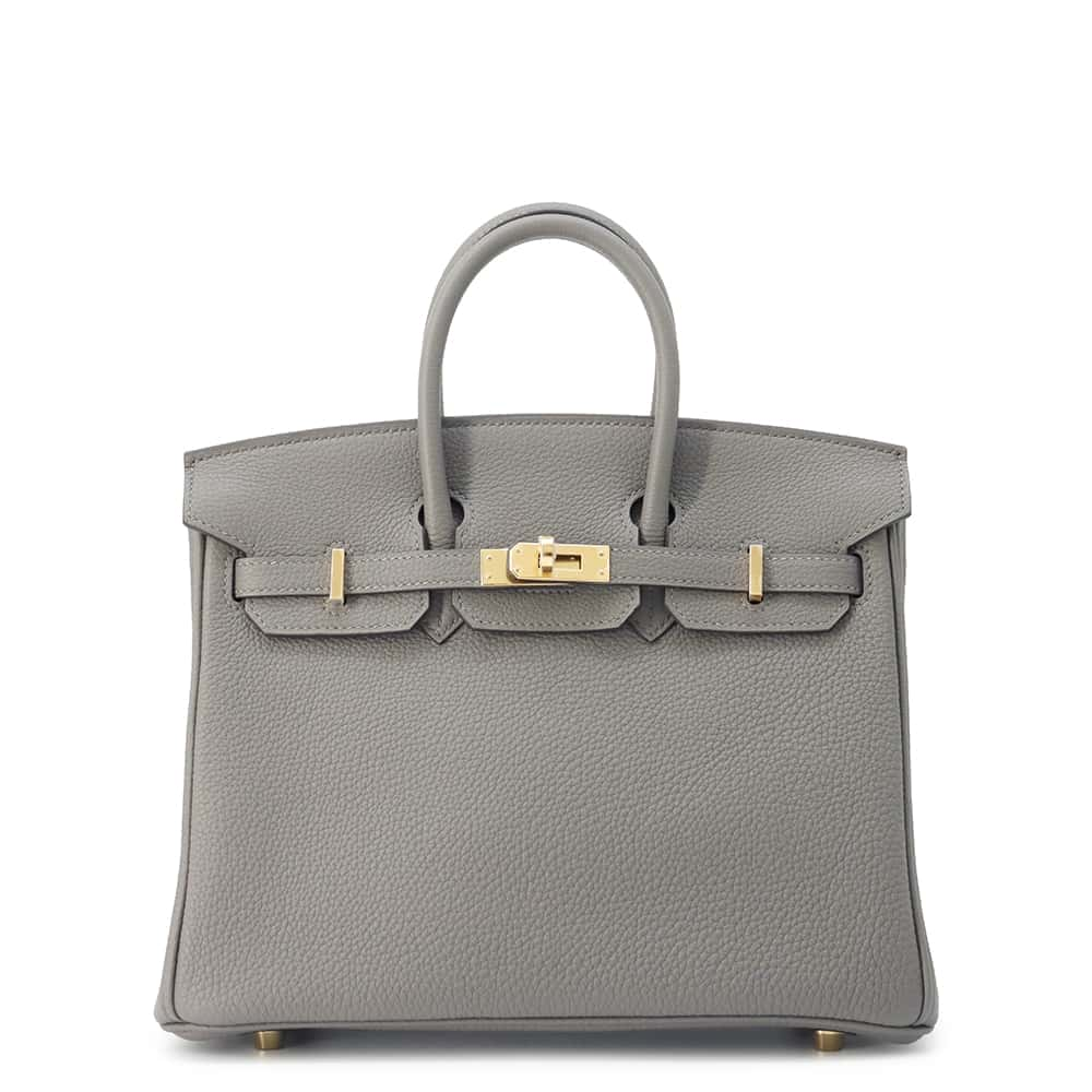 HERMES Birkin Gris Meyer Togo Leather Size 25