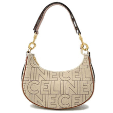 Load image into Gallery viewer, CELINE Ava Shoulder Bag Ivory/Tan196922ERK Canvas Leather Size Medium
