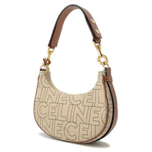 Load image into Gallery viewer, CELINE Ava Shoulder Bag Ivory/Tan196922ERK Canvas Leather Size Medium
