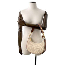 Load image into Gallery viewer, CELINE Ava Shoulder Bag Ivory/Tan196922ERK Canvas Leather Size Medium
