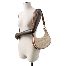 Load image into Gallery viewer, CELINE Ava Shoulder Bag Ivory/Tan196922ERK Canvas Leather Size Medium
