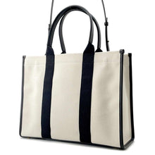 Load image into Gallery viewer, BALENCIAGA Hardware 2WAY Tote Bag Black/White671400 Canvas Leather Size Medium
