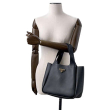 Load image into Gallery viewer, PRADA Vitello Dino Handbag Black1BG335 Leather Size Medium
