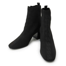 将图像加载到图库查看器中，HERMES Short boots Vol Vert Black Knit Size 38
