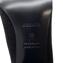 将图像加载到图库查看器中，HERMES Short boots Vol Vert Black Knit Size 38
