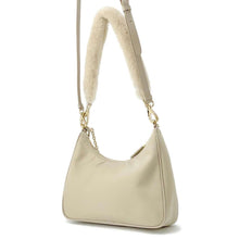 Load image into Gallery viewer, PRADA Re-Nylon Shearling Mini Bag Sand Beige1BC198 Shearling Nylon Leather
