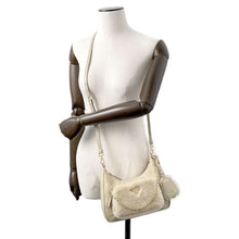 Load image into Gallery viewer, PRADA Re-Nylon Shearling Mini Bag Sand Beige1BC198 Shearling Nylon Leather
