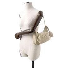 Load image into Gallery viewer, PRADA Re-Nylon Shearling Mini Bag Sand Beige1BC198 Shearling Nylon Leather
