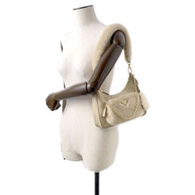 Load image into Gallery viewer, PRADA Re-Nylon Shearling Mini Bag Sand Beige1BC198 Shearling Nylon Leather
