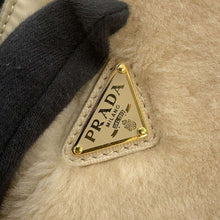 Load image into Gallery viewer, PRADA Re-Nylon Shearling Mini Bag Sand Beige1BC198 Shearling Nylon Leather
