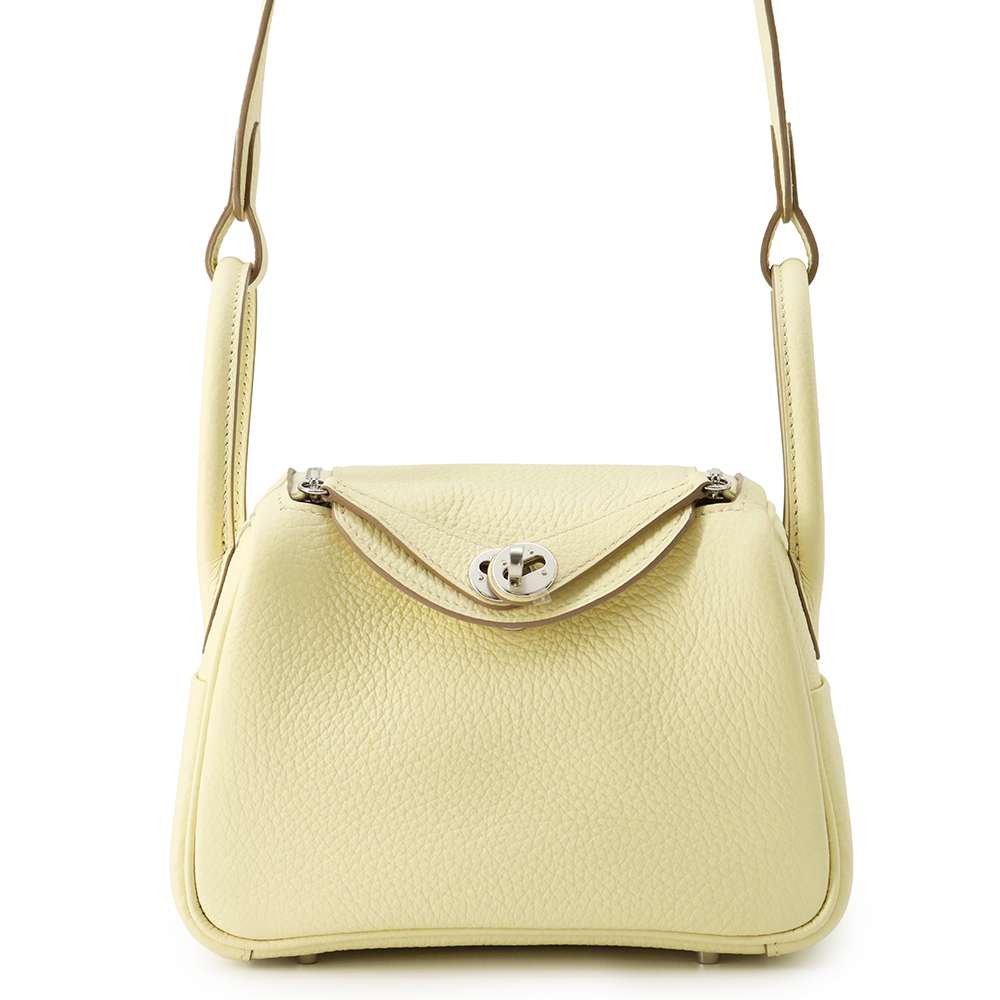 HERMES Lindy Jaune Milton Taurillon Clemence Size Mini