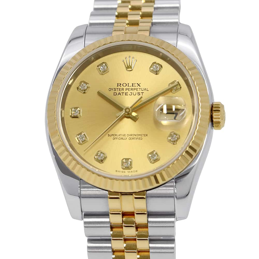 ROLEX Datejust W36mm Stainless Steel K18YG Champagne Dial116233