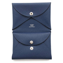 将图像加载到图库查看器中，HERMES Calvi Duo blue navy Epsom
