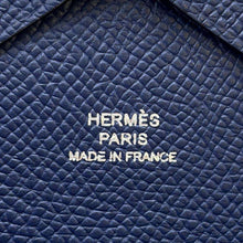 将图像加载到图库查看器中，HERMES Calvi Duo blue navy Epsom
