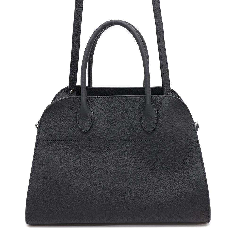 The Row Soft Margaux 12 Handbag BlackW1586 Calf Leather Size W12.6