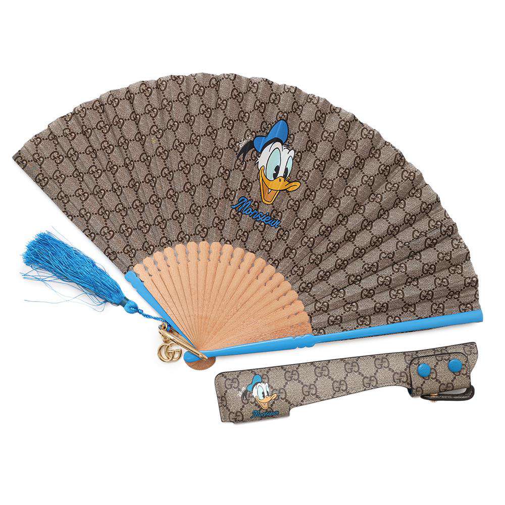 GUCCI GUCCI x Disney GG Supreme Fan Blue/Brown661734 Silk Satin Wood