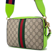 Load image into Gallery viewer, GUCCI Ophidia Small Cross Body Bag Beige/Green699439 Leather GG SupremeCanvas
