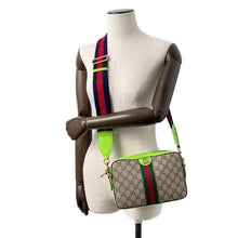 Load image into Gallery viewer, GUCCI Ophidia Small Cross Body Bag Beige/Green699439 Leather GG SupremeCanvas
