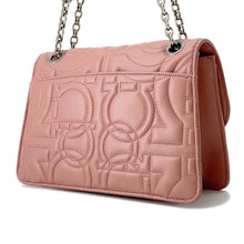 Load image into Gallery viewer, Ferragamo Gancini Motif Flap ChainShoulder Bag Pink21H168 Leather
