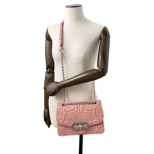 Load image into Gallery viewer, Ferragamo Gancini Motif Flap ChainShoulder Bag Pink21H168 Leather
