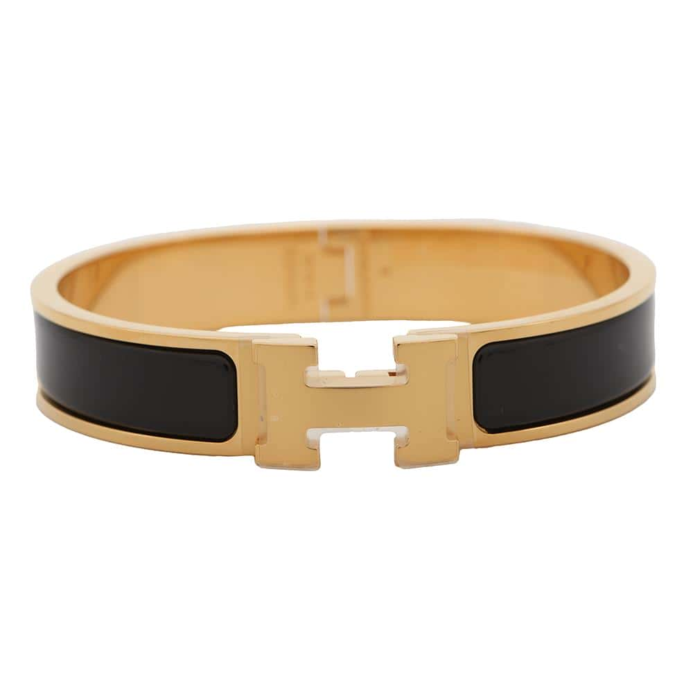 HERMES Clic H Clic Crack PM BlackH700001F 01GM Metal Enamel