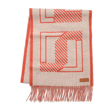 Load image into Gallery viewer, HERMES Cashmere Scarf &quot;Lettre au Carré&quot; Beige・Cine/SanguineH259152S Cashmere100%
