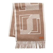 将图像加载到图库查看器中，HERMES Cashmere Scarf &quot;Lettre au Carré&quot; Puce/IvoireH259152S Cashmere100%
