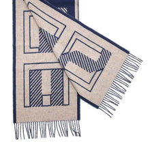 Load image into Gallery viewer, HERMES HERMES Cashmere Scarf &quot;Lettre au Carré&quot; Encre/Beige・CineH259152S 03 Cashmere100%
