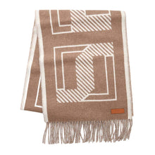 将图像加载到图库查看器中，HERMES Cashmere Scarf &quot;Lettre au Carré&quot; Puce/IvoireH259152S Cashmere100%
