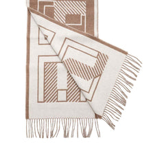 将图像加载到图库查看器中，HERMES Cashmere Scarf &quot;Lettre au Carré&quot; Puce/IvoireH259152S Cashmere100%
