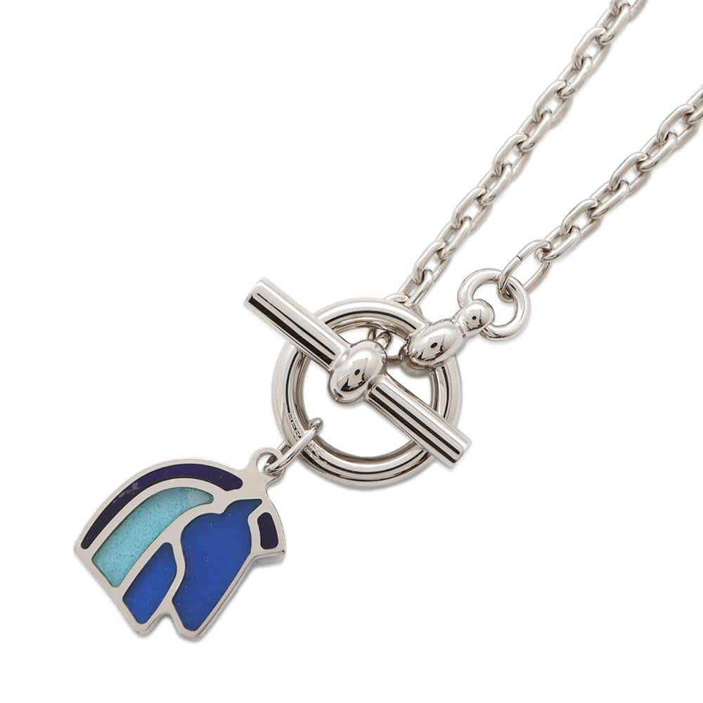 HERMES Helios Cheval Necklace Camail de Blue Metal