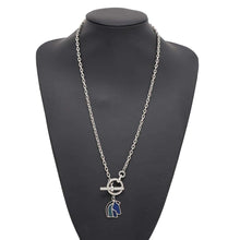 Load image into Gallery viewer, HERMES Helios Cheval Necklace Camail de Blue Metal
