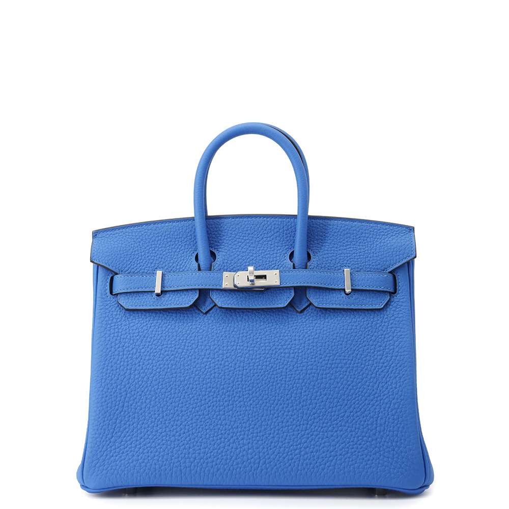 HERMES Birkin Blue Hydra Togo Leather Size 25