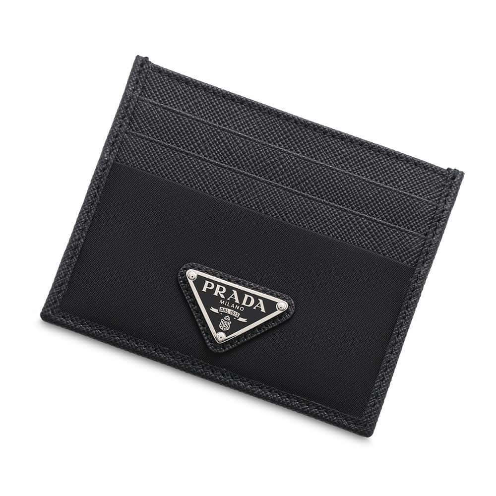 PRADA Nylon Card Case Black2MC025 Nylon/Saffiano LeatherLeather