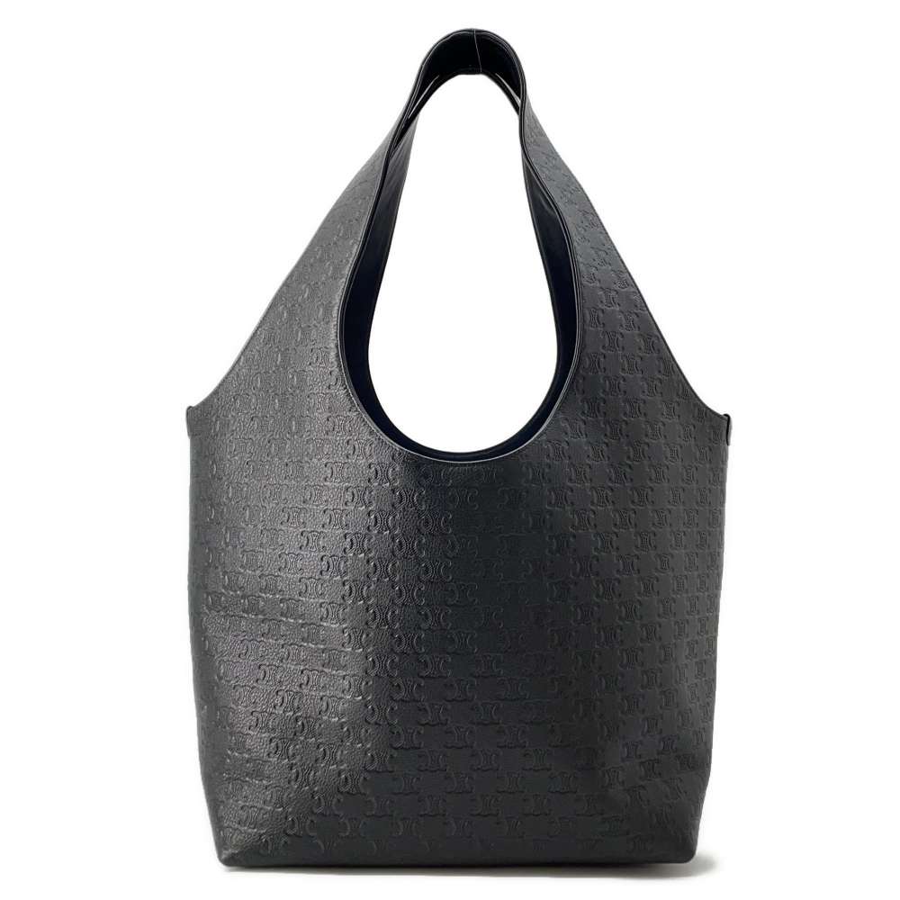 CELINE Triomphe Shopper Cabas Tote Bag Black118263GD3 Calf Leather