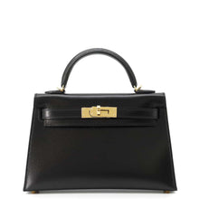 将图像加载到图库查看器中，HERMES Mini kelly do Black Box Calf Leather
